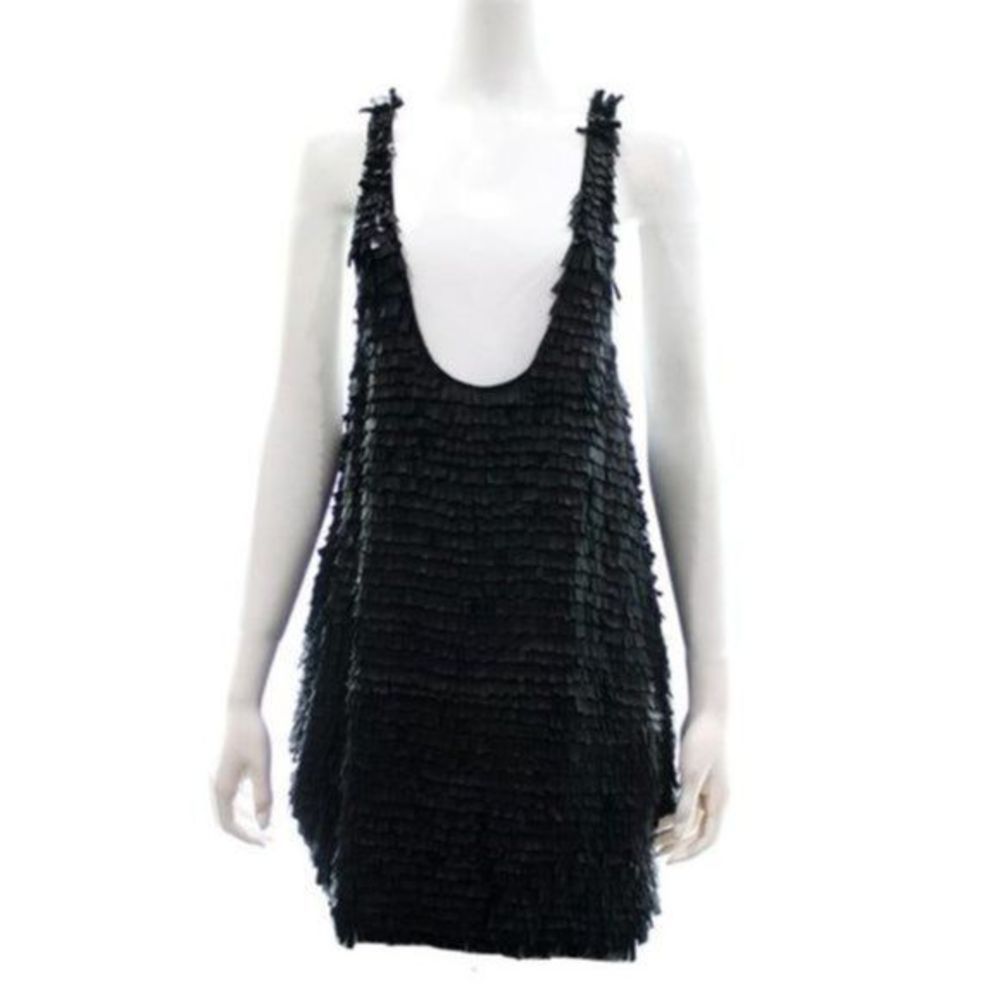 STAERK LEATHER FRINGE TOP SIZE LARGE